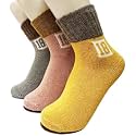 Alexvyan 3 Pair Vintage Solid Soft &amp; Woolen Cozy Knitted Winter Thick Warm Stretchy Elastic Calf Length Socks (Without Thumb) For Women Girls (Multicolor 18)