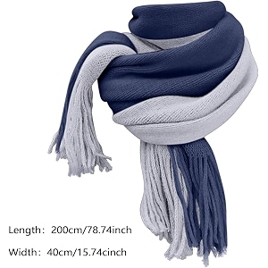 alexvyan fashions two color extra soft microfibre cashmere knitted mufflers cum scarves cum stoles woolen men and women casual scarf soft and warm muffler blue and grey