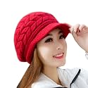Alexvyan Imported Unisex Wool Men and Women Winter Cap Woolen Knitted Warm Hat (Fur Inside) Hats for Ladies Beanie Girls Skullies Caps (Red)