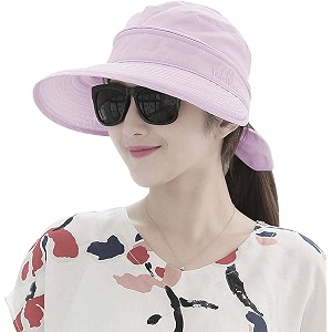 alexvyan polyester 2 in 1capampvisorwide brim round hatampsun visoruv protection summer cap hatbreathable casual beach safari hat sun protection cap for women girl foldable adjustablelight pink