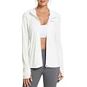 Alexvyan Size-L White Full Length Women's UV & Sun Protection Jacket with 4 Pocket, Lightweight Summer Sun Screen Hoodie, UPF 50+ Protection for Outdoors, Long Full Zipper Jacket- FIT 50-65 KG
