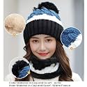 Alexvyan Twist Color Winter Very Soft Warm 1 Set Snow Proof Knitted Ball Cap (Inside Fur) Woolen Beanie Cap + Neck Muffler Scarf Set for Ladies Women Girl