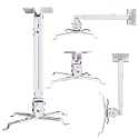 Alexvyan Universal Heavy Duty Adjustable Projector Ceiling and Wall Mount Kit Bracket Stand with Tilt Option- White - Weight Capacity - 15kgs (2 feet (12 inch to 24 inch))