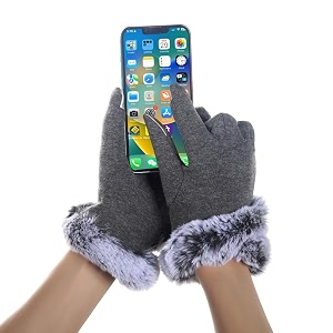 alexvyan women wrist winter soft and warm covered finger rabbit fur glovesmittens warm windproof wool with mobile screen touch
