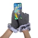 Alexvyan Women Wrist Winter Soft and warm Covered Finger Rabbit Fur Gloves/Mittens (Warm, Windproof, Wool) (With Mobile Screen Touch)
