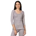 Alfa Fleece Women's Scoop Neck Three Quarter Sleeves Thermal Top for Winter