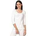 Alfa Steam Disinfected Quilted Premium Women's Scoop Neck 3/4th Sleeves Cotton Thermal Top | Ladies Thermal Vest