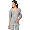 Alfa Steam Disinfected Quilted Premium Women's Scoop Neck 3/4th Sleeves Cotton Thermal Top | Ladies Thermal Vest