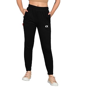 alfa women39s cotton regular fit joggers track pants with 3 pockets - casual trousers for women39s and girls