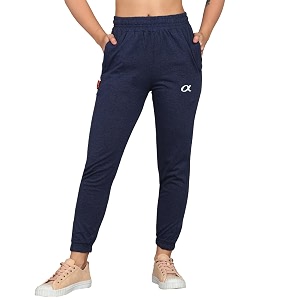 alfa women39s cotton regular fit joggers track pants with 3 pockets - casual trousers for women39s and girls