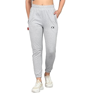 alfa women39s cotton regular fit joggers track pants with 3 pockets - casual trousers for women39s and girls