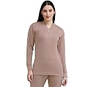 Alfa Women’s V-Neck Full Sleeves Thermal Top | Soft Cotton Winter Wear Inner Top for Cold Weather Protection