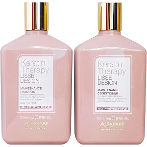 alfaparf milano keratin therapy shampoo conditioner vitalizing kit - sulfate free keratin shampoo and conditioner - maintains and enhances keratin hair treatment - 250ml pack of 2