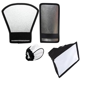 silver white flash diffuser reflector for flash set of 1 pis of 4 camera flash diffuser  flash diffuser cloth flash bounce diffuser for canon nikon sony white silver