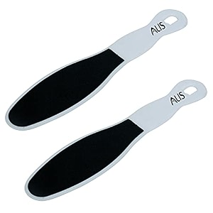 alis double-sided foot file callus remover - pedicure foot scrubber  emery scrub care tool for wet and dry feet - immediately reduces dead skin curved pedicure scraper bp-067c