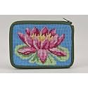 Alice Peterson Needlepoint Coin Purse - Waterlily - Kit Includes 14 Mesh Cotton Canvas, Nylon Zipper & Fabric Back, Cotton Embroidery Thread, Needle & Instructions
