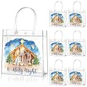 Aliceset 20 Pcs Christmas Nativity Gift Bags with Handles Clear Christian