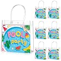 Aliceset 20 Pcs Pool Party Clear Favor Bags with Handle Waterproof Pool Bag