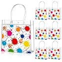 Aliceset 20Pcs Paint Party Clear Favor Bag Art Party Goodie Bag with Handle
