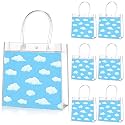 Aliceset 20Pcs Story Party Favor Bag Blue Cloud Clear Candy Bag with Handle
