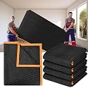 Aliceset 4 Pcs 80'' x 144'' Extra Large Moving Blankets, Black Quilted