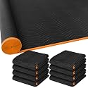 Aliceset 8 Pcs 80'' x 144'' Extra Large Moving Blankets, Black Quilted