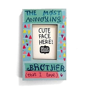 alicia souza wood fridge magnet holds rectangular photo frame brother love small picture frame multicolor ideal gift water resistent 3w x 33h cm