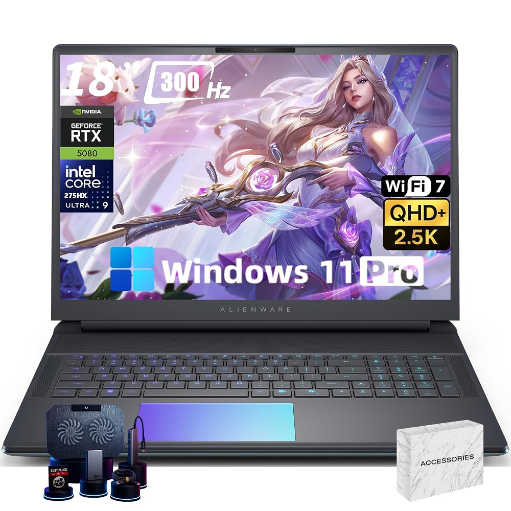 Alienware 18 inch Area-51 Gaming Laptop Computer - GeForce RTX 5080 ...
