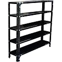 ALIJA®️ Slotted Angle Slim Shoe Rack (36 x 35 x 9 Inch) with 5 Shelves Unit (24 Gauge) (Black)