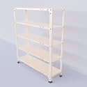 ALIJA Slotted Angle Slim Shoe Rack (36 x 35 x 9 Inch) with 5 Shelves Unit, Metal (Ivory, 24 Gauge)
