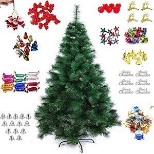 alila 6ft christmas pine tree with sturdy stand for home decor with branches premium artificial green tree office school house restaurants amp store decoration for indoor amp outdoor decor