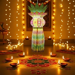 alila diwali hanging lantern lamp shade akash kandil for balcony jhumar for xmas christmas home living room decor decoration self assembly - diy do it yourself m4