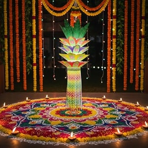 alila diwali hanging lantern lamp shade akash kandil for balcony jhumar for xmas christmas home living room decor decoration self assembly - diy do it yourself