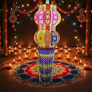 alila diwali hanging lantern lamp shade akash kandil for balcony jhumar for xmas christmas home living room decor decoration self assembly - diy do it yourself