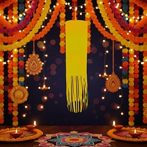 alila diwali hanging lantern lamp shade akash kandil for balcony jhumar for xmas christmas home living room decor decoration self assembly - diy do it yourself  size minismall - 12inches30cm