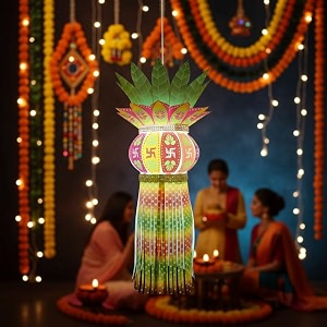 alila diwali hanging lantern lamp shade akash kandil for balcony jhumar for xmas christmas home living room decor decoration self assembly - diy do it yourself