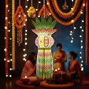 ALILA Diwali Hanging Lantern Lamp Shade Akash Kandil For Balcony Jhumar For Xmas Christmas Home Living Room Decor Decoration (Self Assembly - DIY: DO IT Yourself)