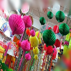 alila diwali hanging mini lanterns lamp shade akash kandil for balcony jhumar for xmas christmas home living room decor decoration multicolour  pack of 5 size small