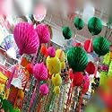 ALILA Diwali Hanging Mini Lanterns Lamp Shade Akash Kandil For Balcony Jhumar For Xmas Christmas Home Living Room Decor Decoration, Multicolour | Pack of 5, Size: SMALL