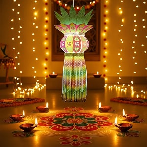 alila diwali hanging lantern lamp shade akash kandil for balcony jhumar for xmas christmas home living room decor decoration self assembly - diy do it yourself