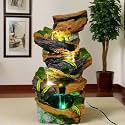 ALILA Nature Water Fall Fountain with LED Lights | Indoor & Outdoor Decorative Water Fountain for Home, Office, Hotel, Living Room, Garden & Balcony | Relaxing Water Sound | 23 Inches / 58 cm