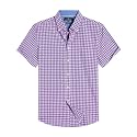 Alimens &amp; Gentle Plaid Mens Short Sleeve Button Down Shirts with Pocket