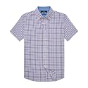 Alimens &amp; Gentle Plaid Mens Short Sleeve Button Down Shirts with Pocket