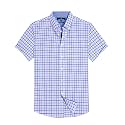 Alimens &amp; Gentle Plaid Mens Short Sleeve Button Down Shirts with Pocket