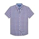 Alimens &amp; Gentle Plaid Mens Short Sleeve Button Down Shirts with Pocket
