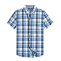 Alimens &amp; Gentle Plaid Mens Short Sleeve Button Down Shirts with Pocket