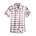 Alimens &amp; Gentle Plaid Mens Short Sleeve Button Down Shirts with Pocket