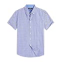 Alimens &amp; Gentle Plaid Mens Short Sleeve Button Down Shirts with Pocket