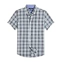Alimens &amp; Gentle Plaid Mens Short Sleeve Button Down Shirts with Pocket