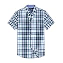 Alimens &amp; Gentle Plaid Mens Short Sleeve Button Down Shirts with Pocket
